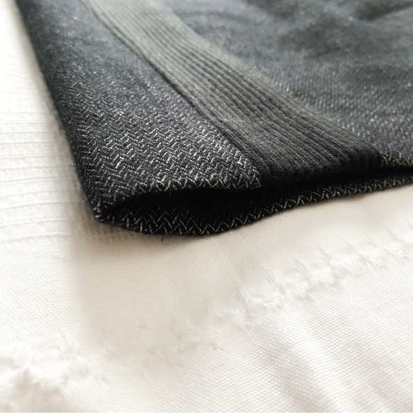 IRIS SETLAKWE WOOL LINEN BLEND GREY CHEVRON BLACK RIBBED INSERTION FORMAL DRESS - Picture 11 of 12